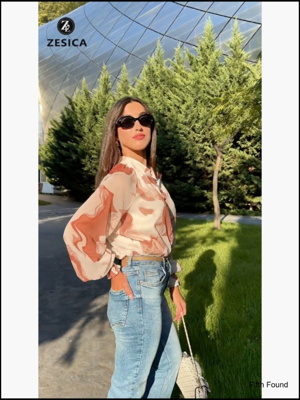 Floral Print Boho Blouse Long Sleeve Button Down Oversized Shirt - Picture 7 of 7